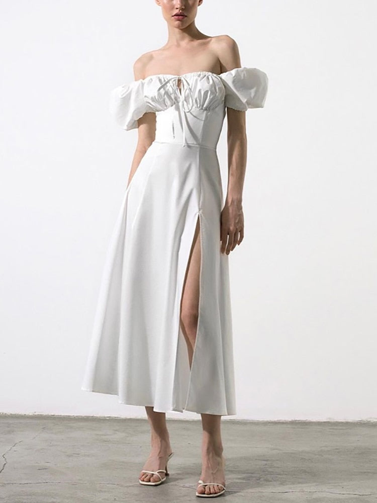 Clancy Ruched Tie Up Dress