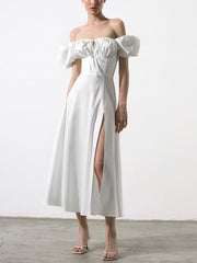 Clancy Ruched Tie Up Dress