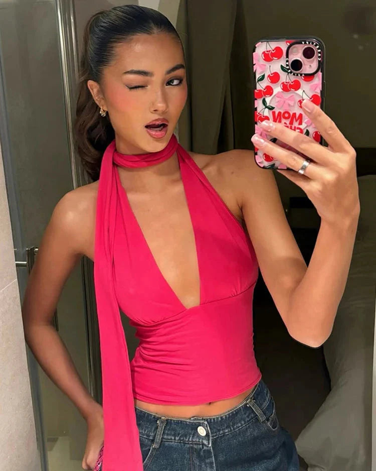 Mina Backless Scarf Tank Top