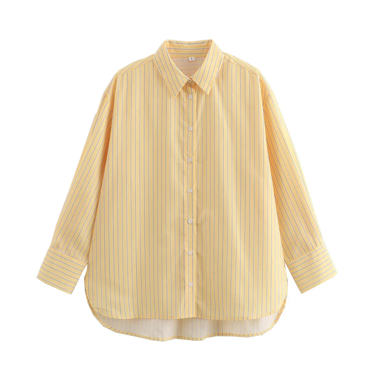Thin Collar Top Vintage Striped Shirt