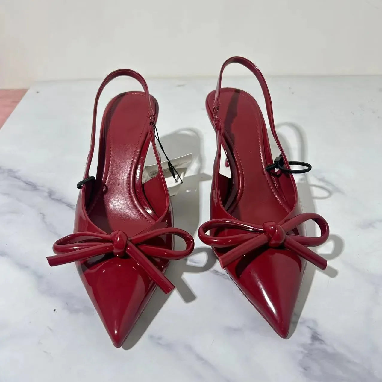 Ozzy Red Bow Slingback Heels