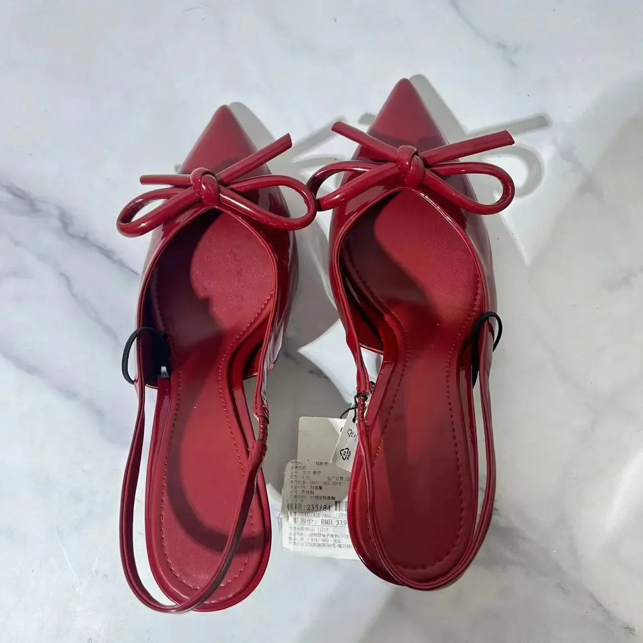 Ozzy Red Bow Slingback Heels