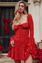 Long Sleeved Mini Dress with Lace
