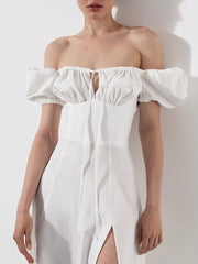 Clancy Ruched Tie Up Dress