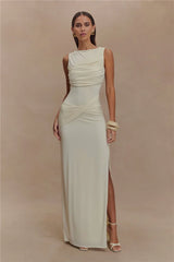 Jennifer Backless Ruched Maxi Dress