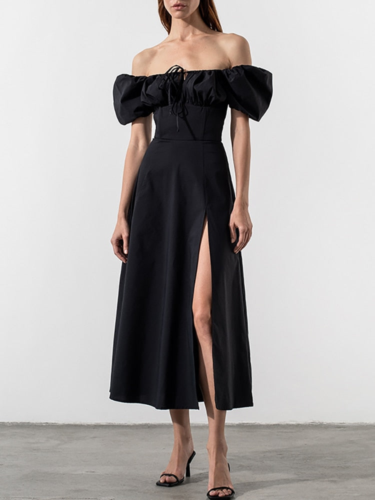 Clancy Ruched Tie Up Dress