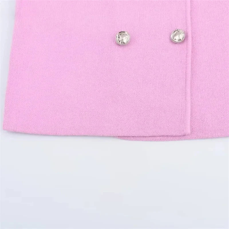 Blooming Pink Knitted Vest Top