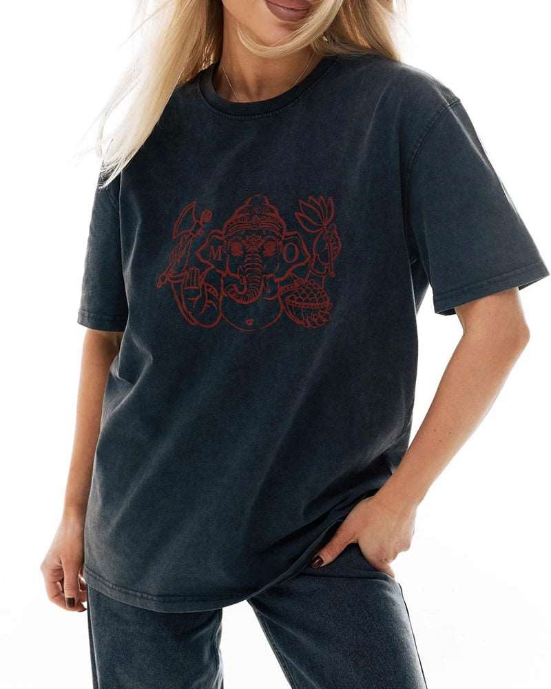Acid Washed Print TShirt Vintage Tops