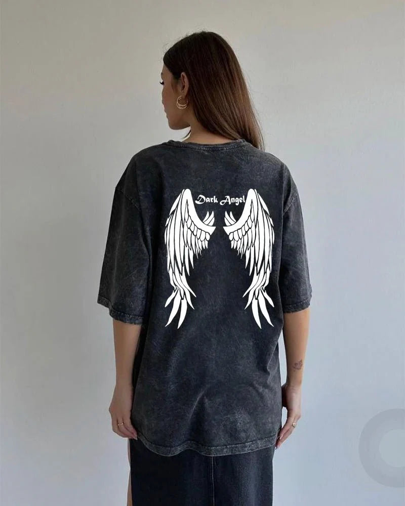 Acid Washed Print TShirt Vintage Tops