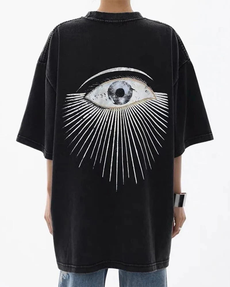 Acid Washed Print TShirt Vintage Tops