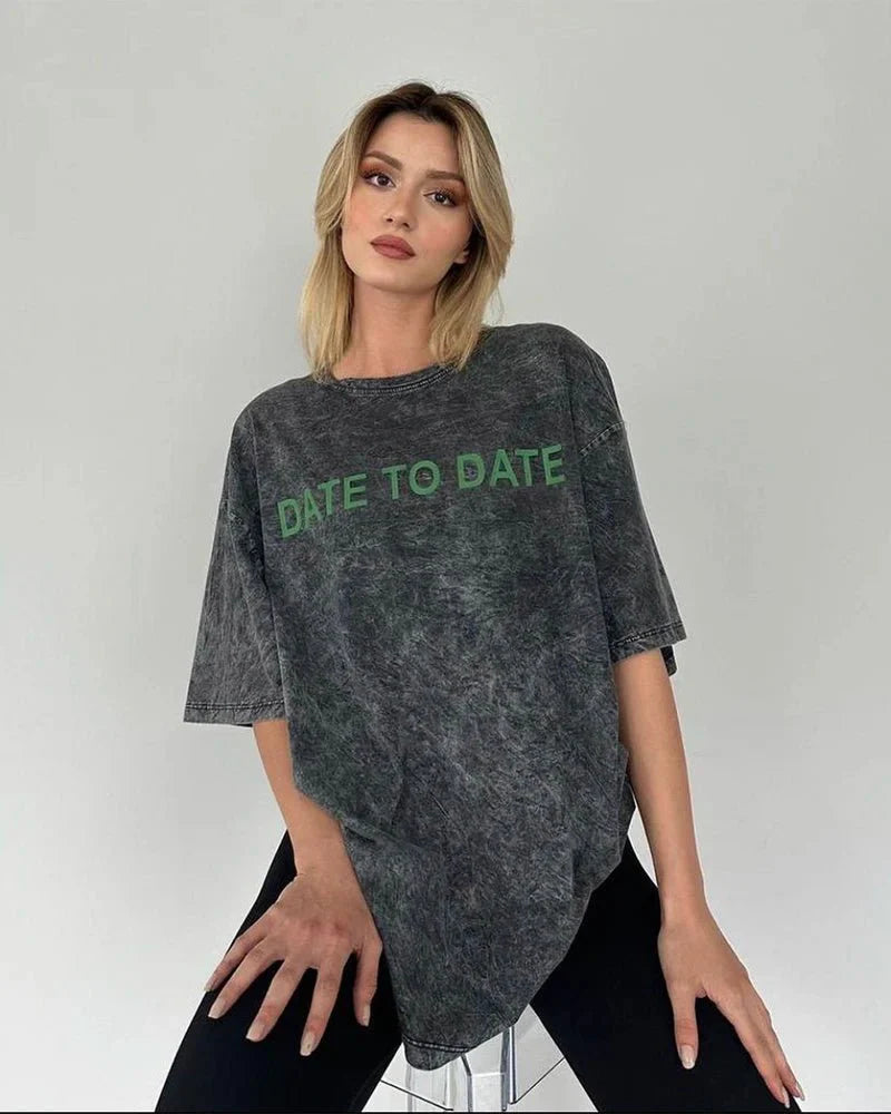 Acid Washed Print TShirt Vintage Tops