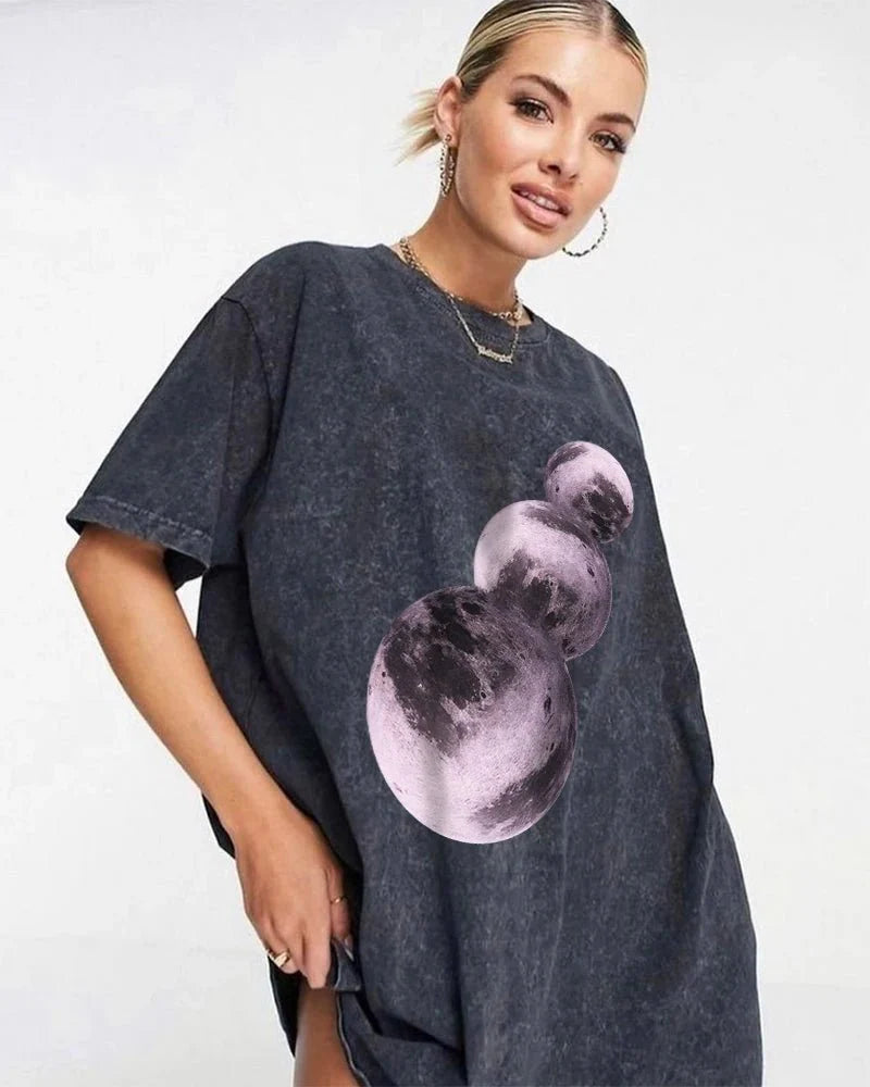 Acid Washed Print TShirt Vintage Tops