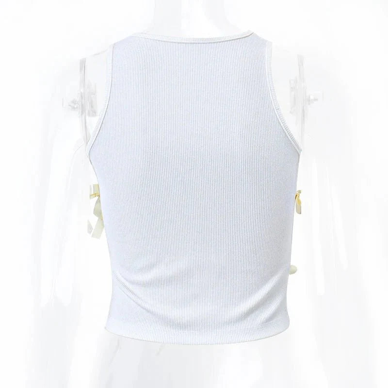Aesthetic Bow Cross Bandage Crop Top