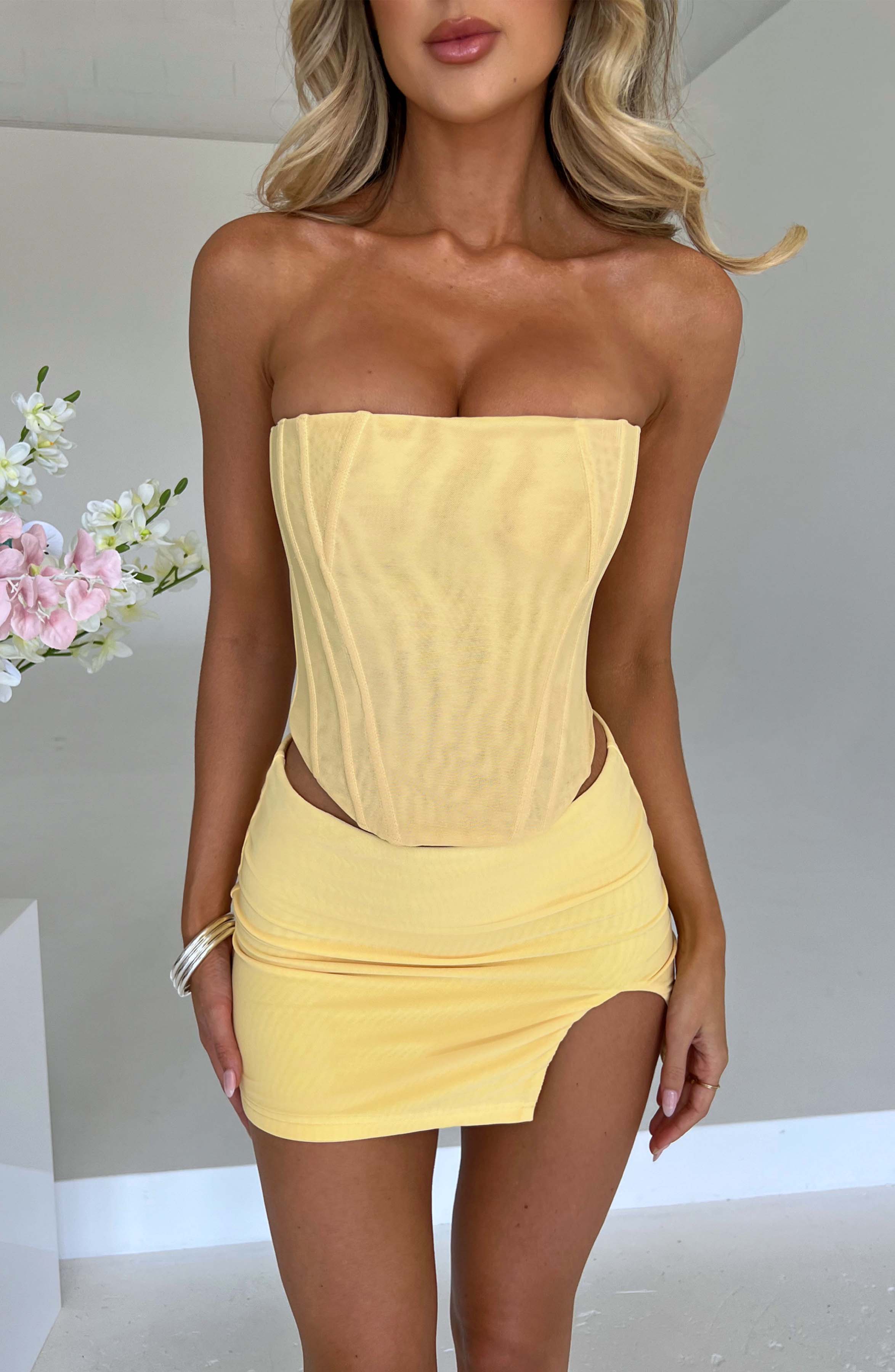 Alina Mini Skirt - Lemon