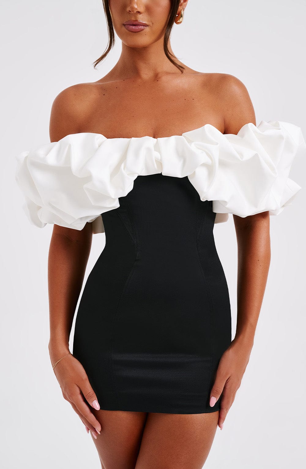 Allie Mini Dress - Black/White Selfyy Allie Mini Dress - Black/White Selfyy