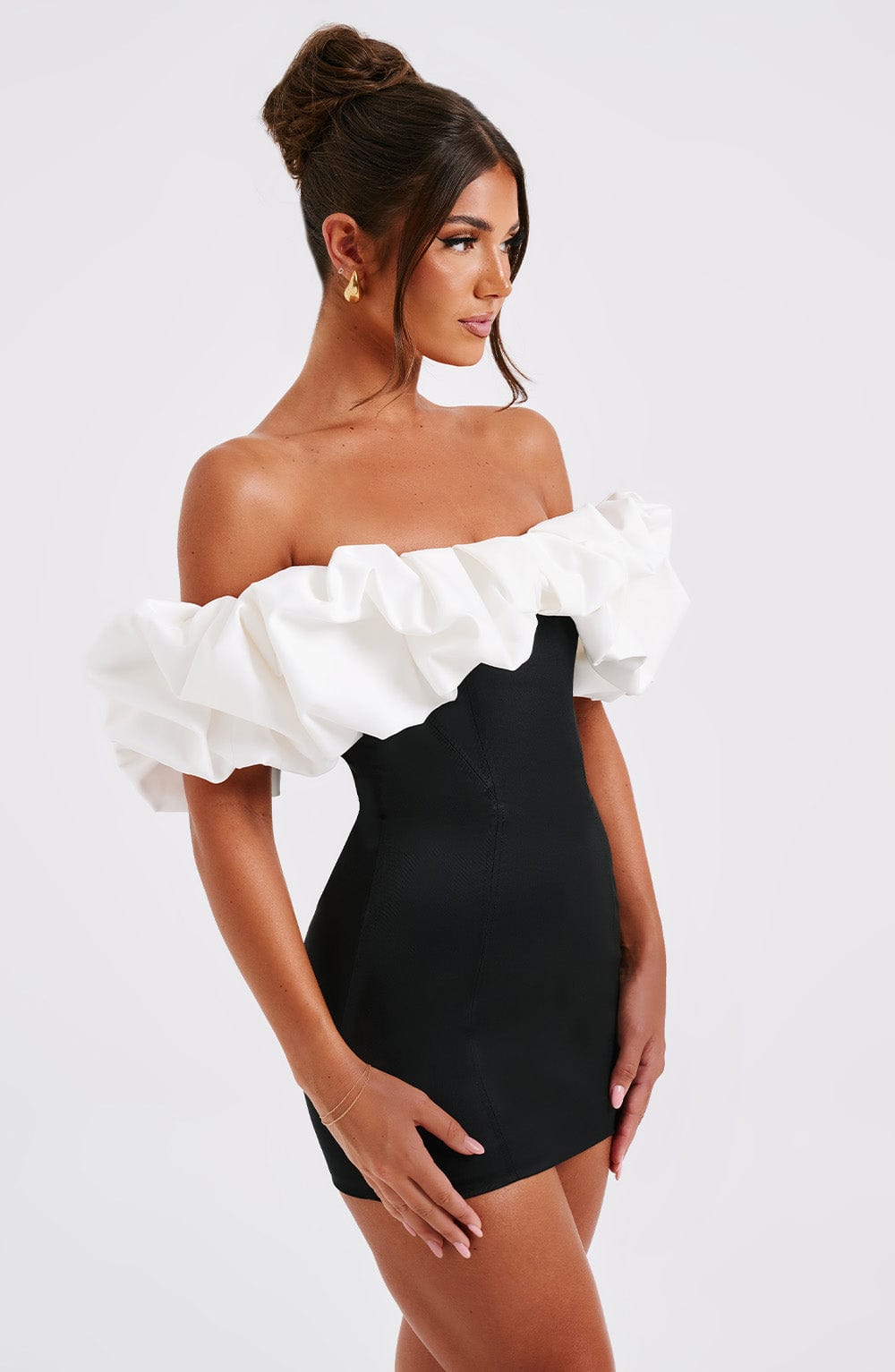 black and white mini dress with sleeves Amazon.com: MENRIAOV Women's Black White Race Checkered Flag Long Sleeve Short Mini Dress Crewneck Bodycon Dress S : Clothing, Shoes & Jewelry