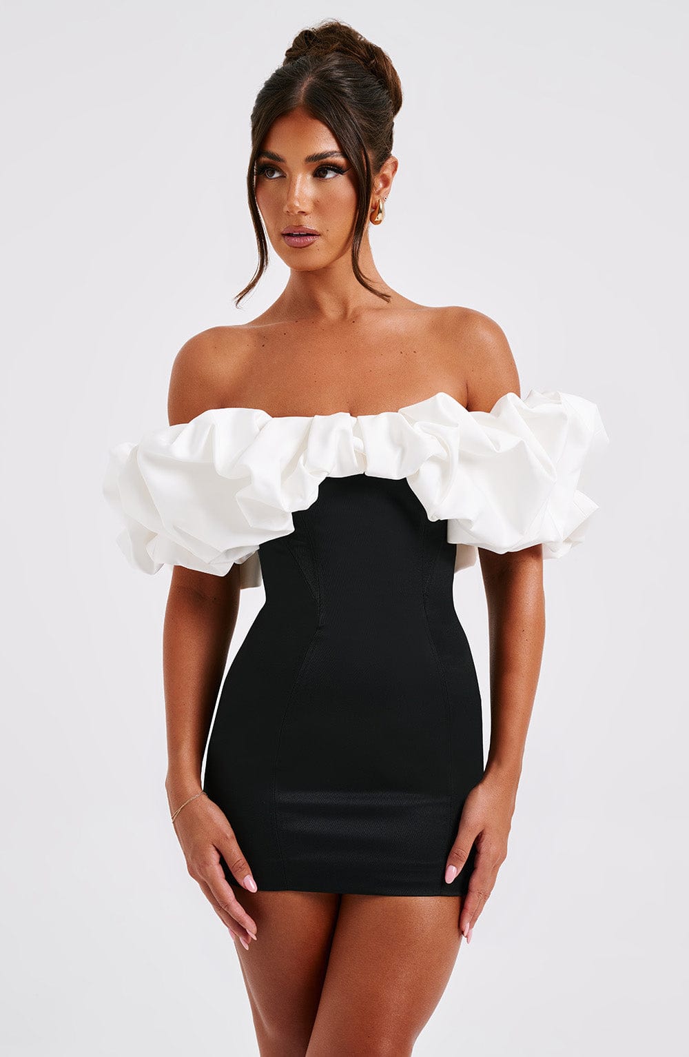 Allie Mini Dress - Black/White Selfyy Allie Mini Dress - Black/White Selfyy