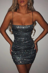 Anastasia Mini Dress - Black Sparkle