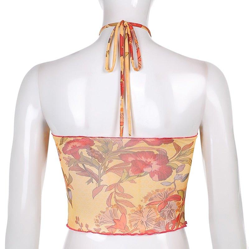 Angelic Floral Print Halter Top