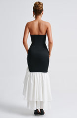 Angelina Maxi Dress - Black/White