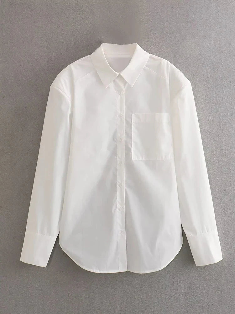 Backless Casual White Shirts