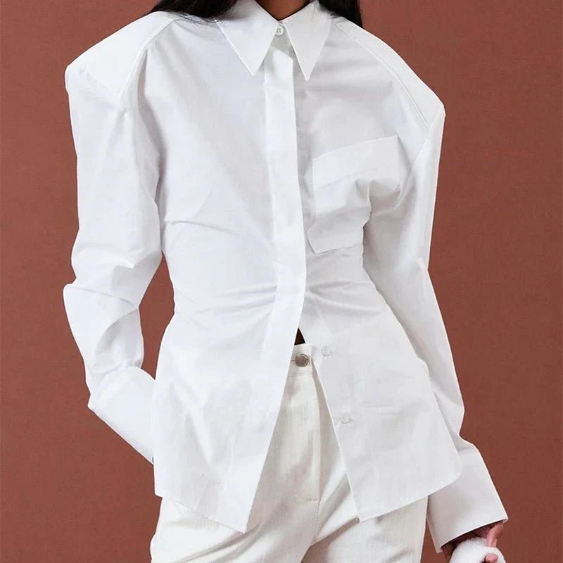 Backless Lace-Up Long Sleeve Shirts