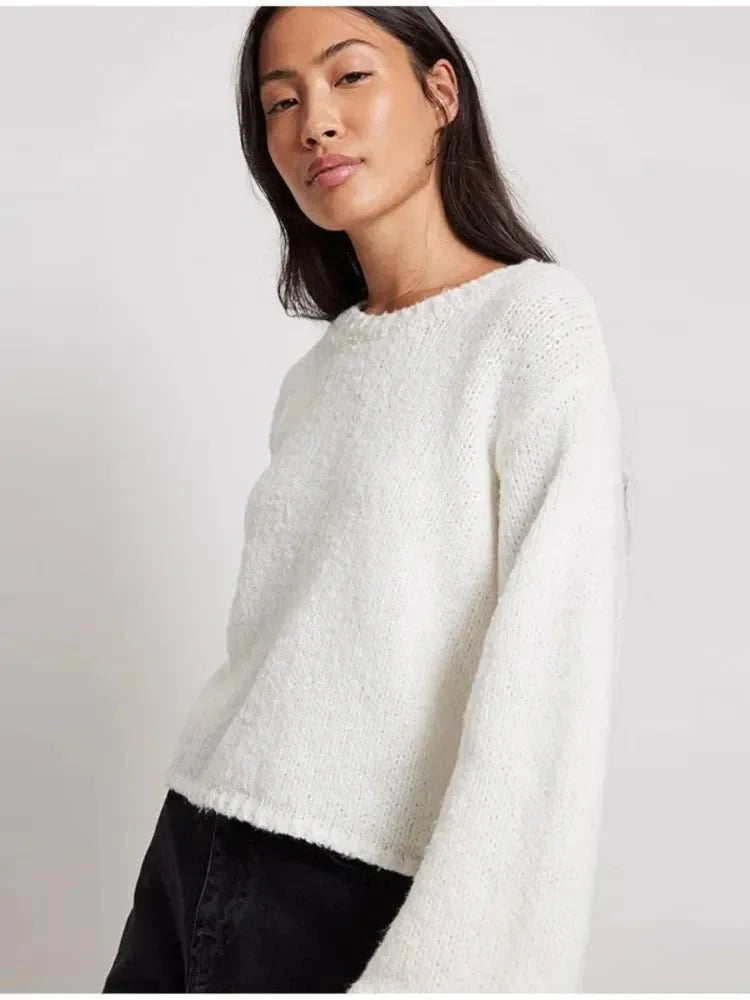 Backless Lace-up Loose Knitwear Pullovers Sweaters