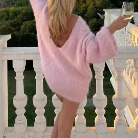 Backless Sexy Knitted Sweater