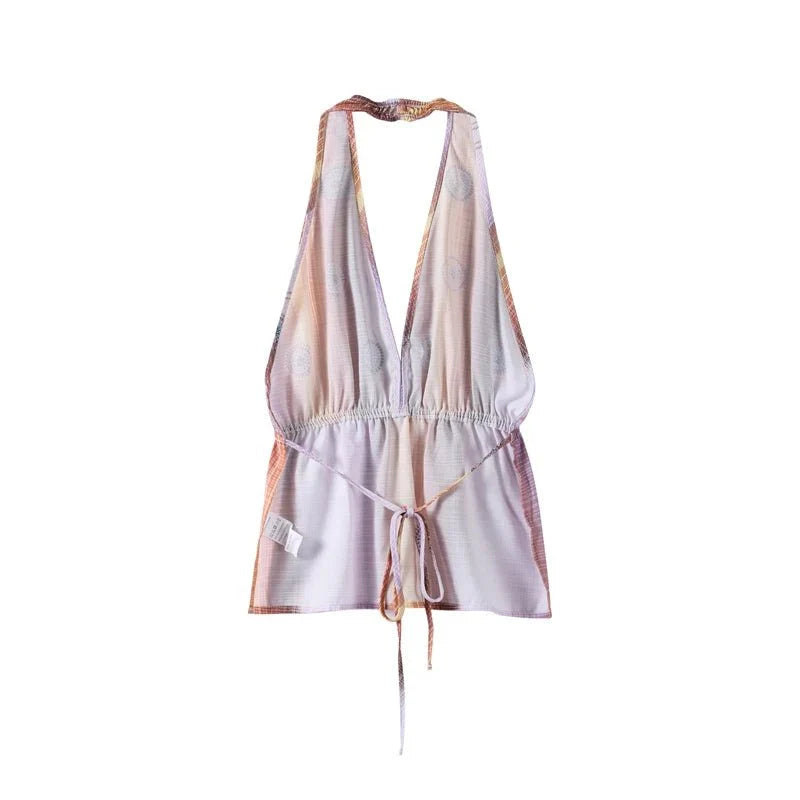 Backless Slim Fit Halter Tank Top