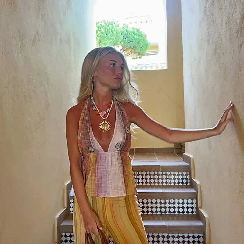 Backless Slim Fit Halter Tank Top
