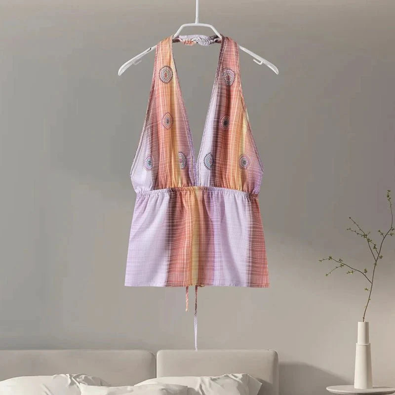 Backless Slim Fit Halter Tank Top