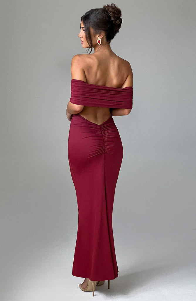 Belinda Maxi Dress - Burgundy Selfyy Belinda Maxi Dress - Burgundy Selfyy