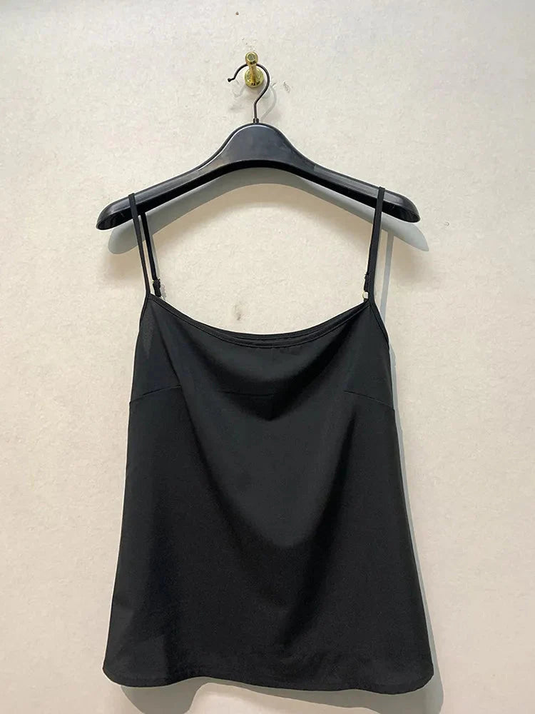 Black Chiffon Lantern Sleeve Blouse