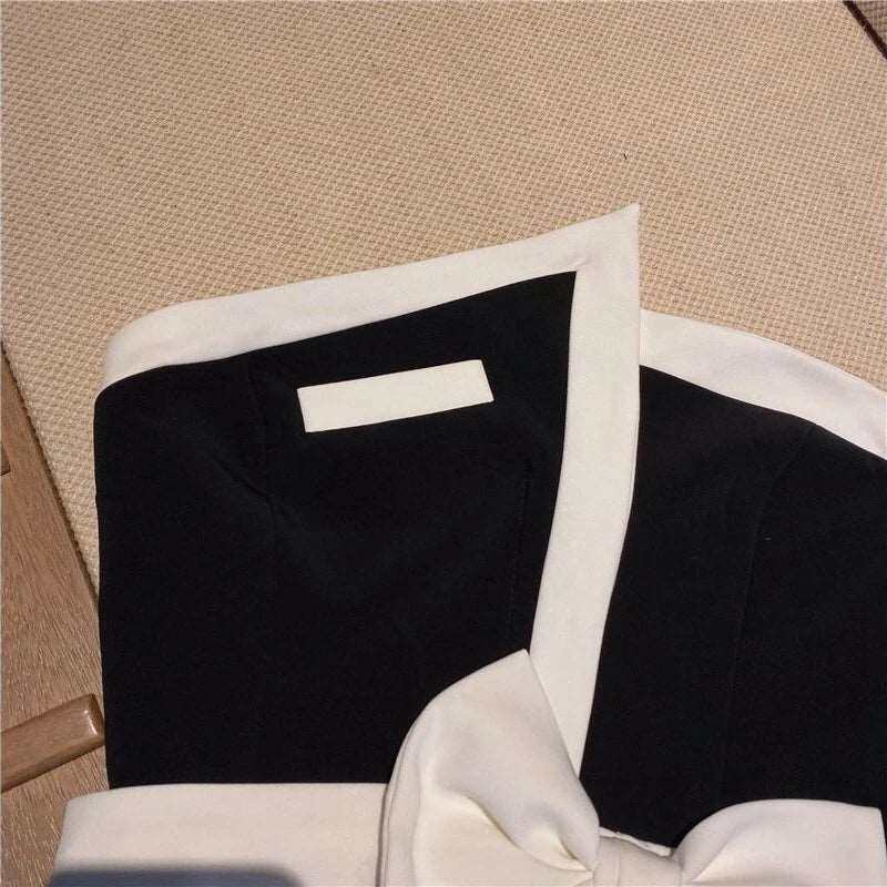 Black Off the Shoulder Bow Tank Top