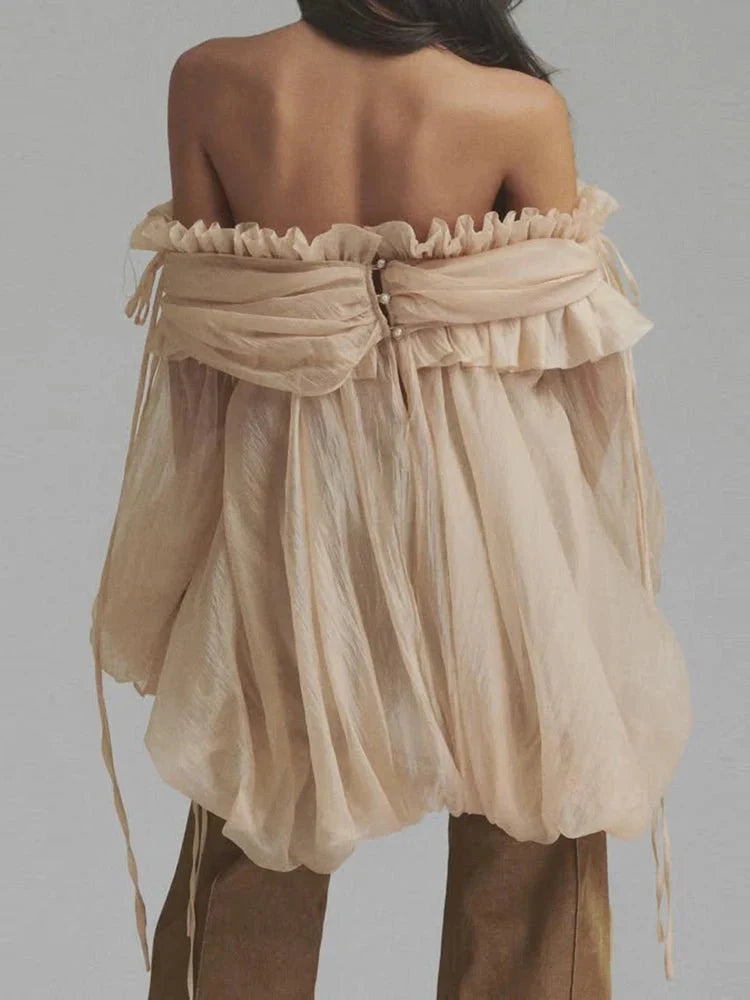 Boho Chic Lace-Up Blouse