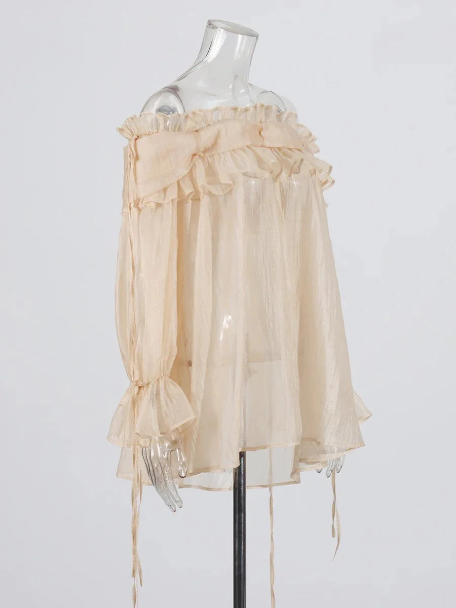 Boho Chic Lace-Up Blouse