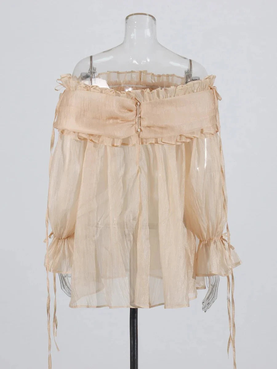 Boho Chic Lace-Up Blouse