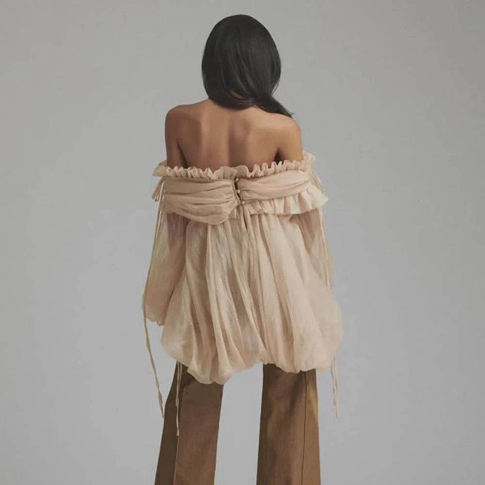 Boho Chic Lace-Up Blouse