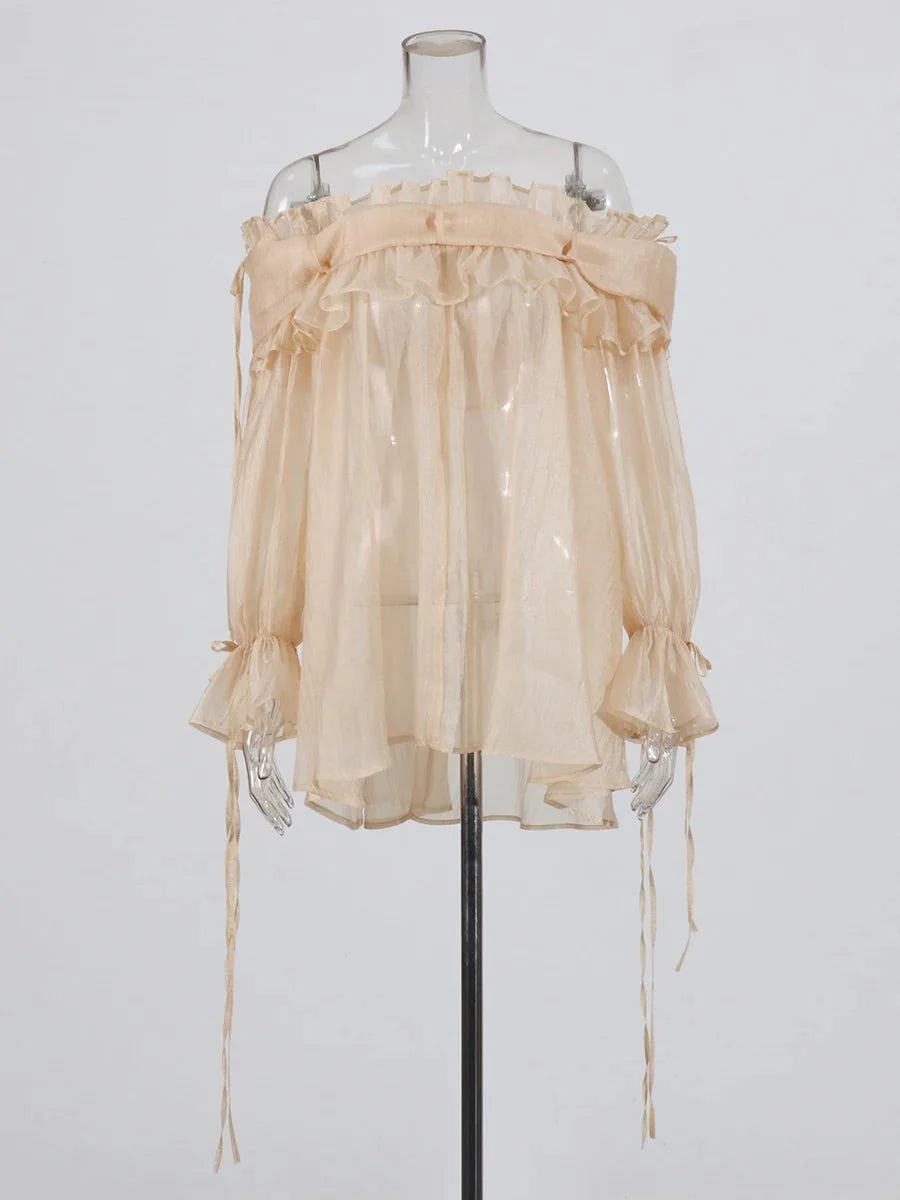 Boho Chic Lace-Up Blouse
