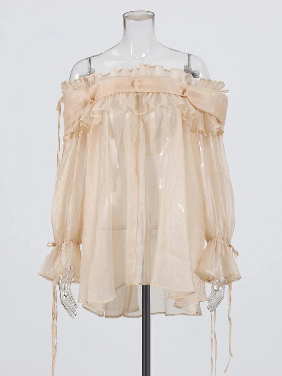 Boho Chic Lace-Up Blouse