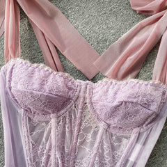 Bows Camisole Lace-Up Bra Camis Tank Top