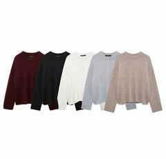 Burgundy Fluffy Knit Sweater