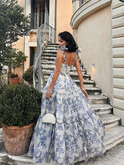 Stylish Long Organza Elegant Graduation Party Evening Dress