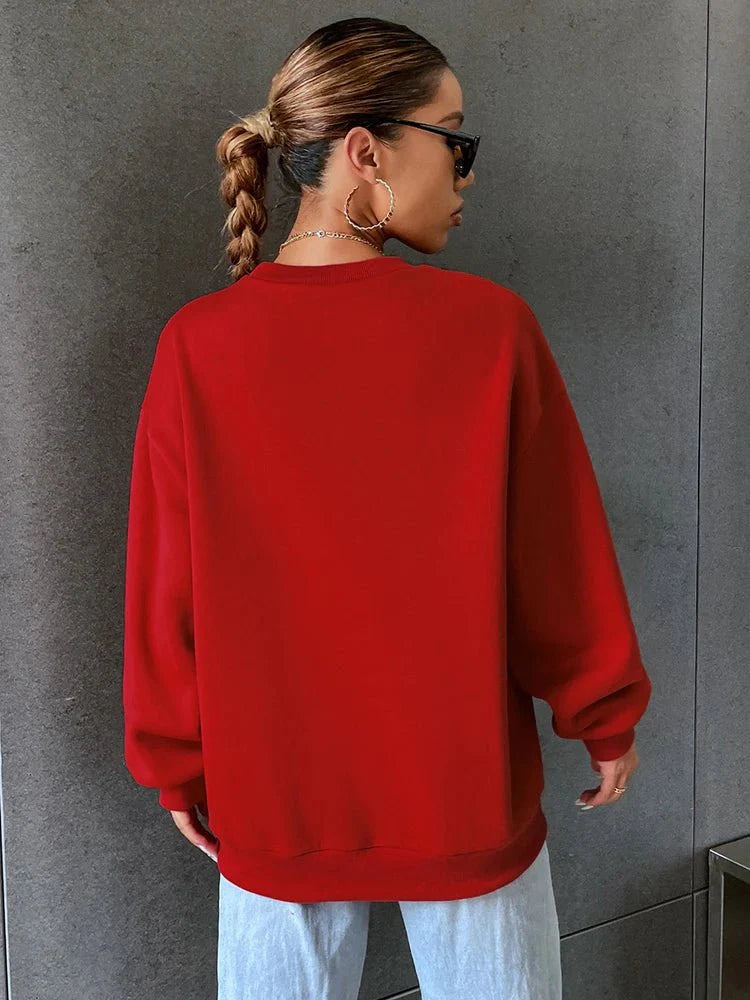 California West Coast Print Long Sleeves O-neck Pullovers Sporty Sweatshirts