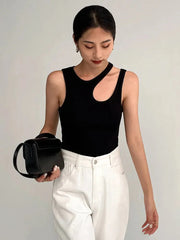 Casual cut t round neck sleeveless slim tank tops