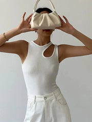Casual cut t round neck sleeveless slim tank tops