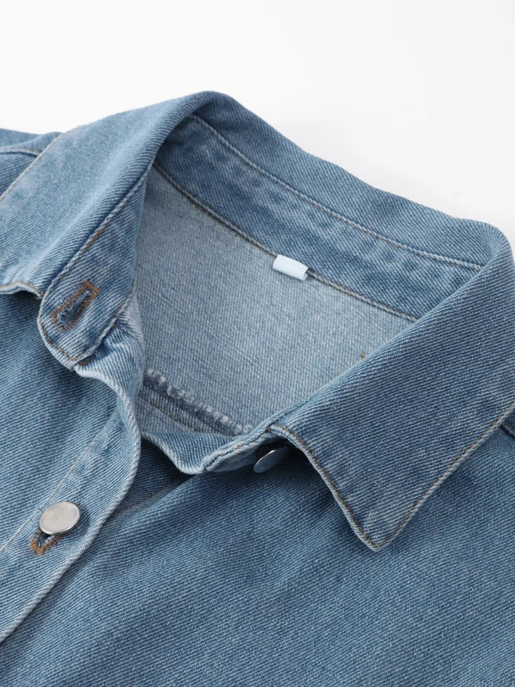 Casual Double Pocket Denim Vest Tops