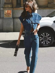 Casual Double Pocket Denim Vest Tops