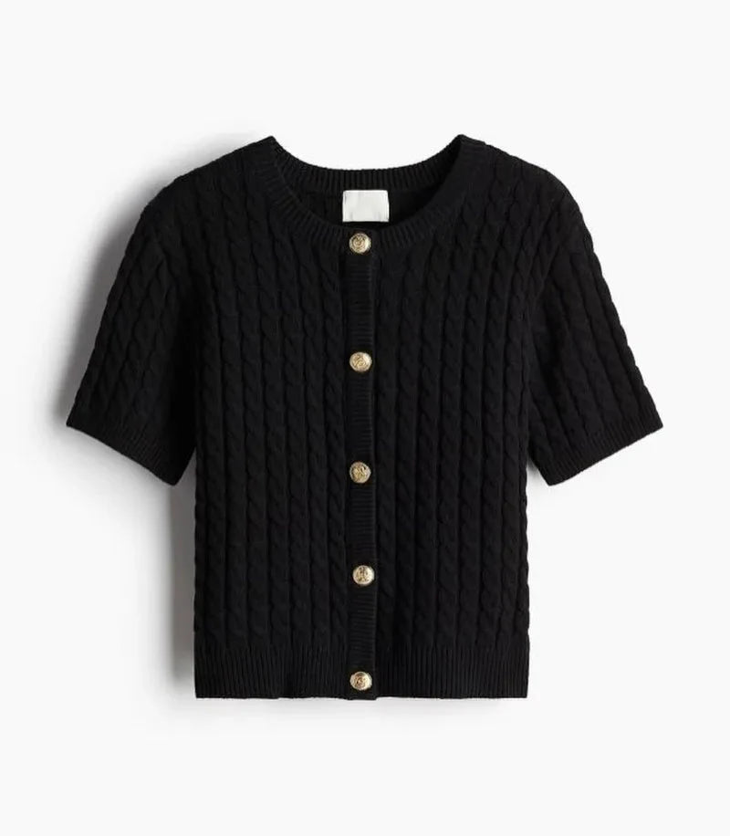Casual Knit Short Sleeve Top