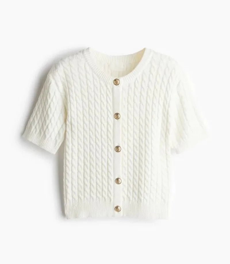 Casual Knit Short Sleeve Top